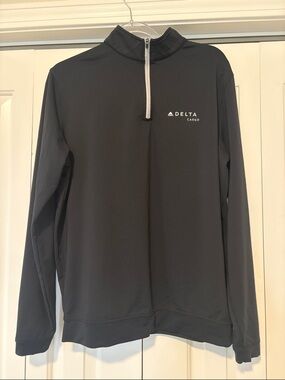 Delta Cargo Peter Millar Black Quarter-Zip Performance Pullover